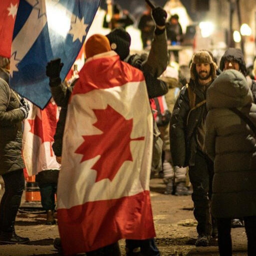 Canadian Trucker Freedom Convoy Protest in Ottawa